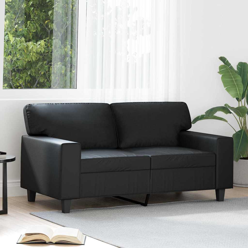 Tweezitsbank 120 cm kunstleer zwart