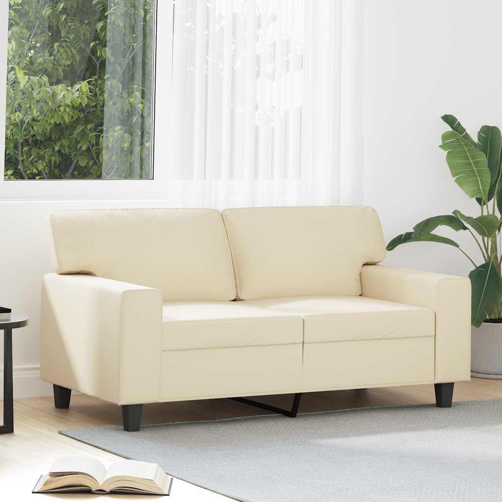 Tweezitsbank 120 cm kunstleer crèmekleurig