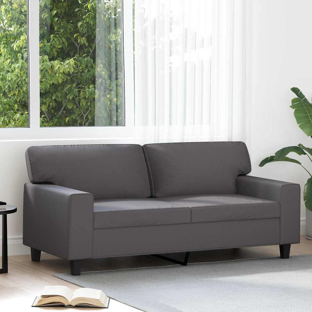 Tweezitsbank 140 cm kunstleer grijs