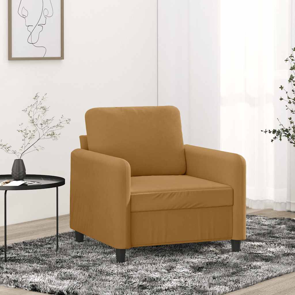Fauteuil 60 cm fluweel bruin