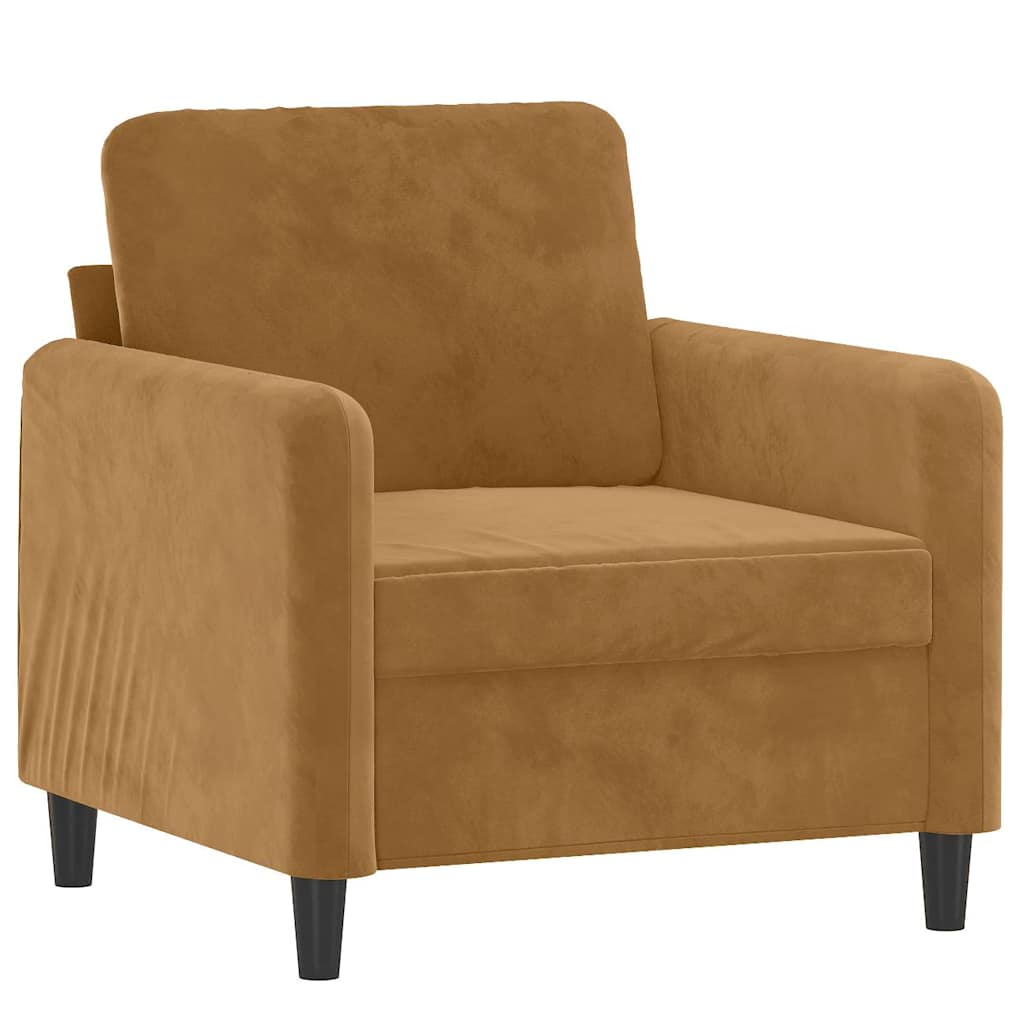 Fauteuil 60 cm fluweel bruin – afbeelding 2