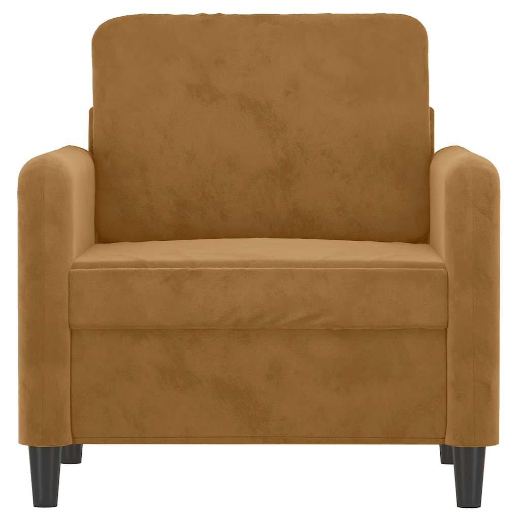 Fauteuil 60 cm fluweel bruin – afbeelding 3