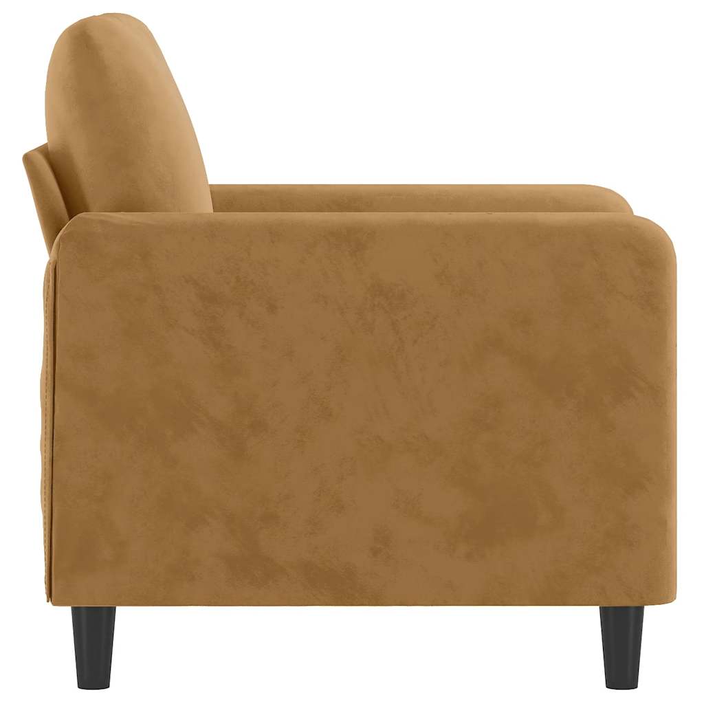 Fauteuil 60 cm fluweel bruin – afbeelding 4