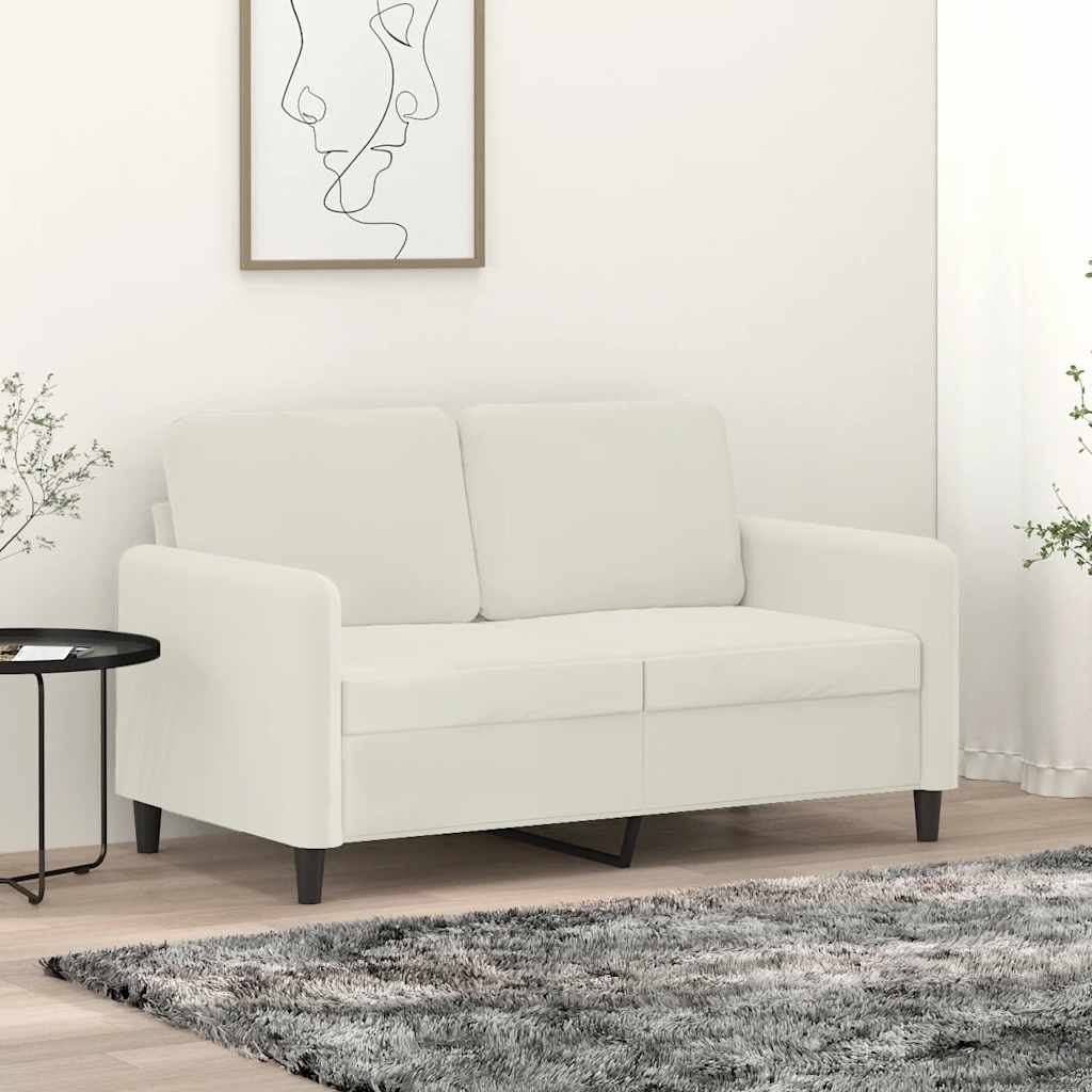 Tweezitsbank 120 cm fluweel crèmekleurig
