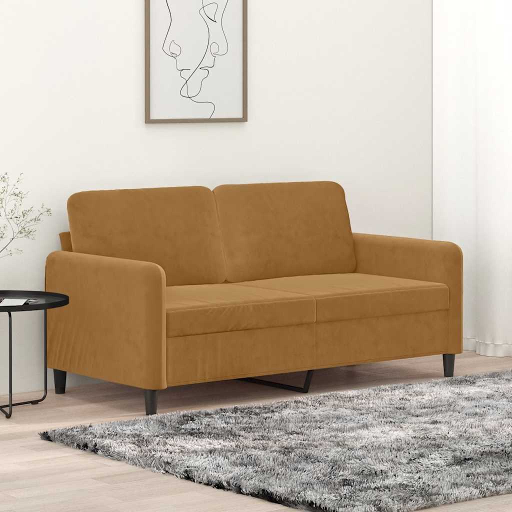Tweezitsbank 140 cm stof bruin