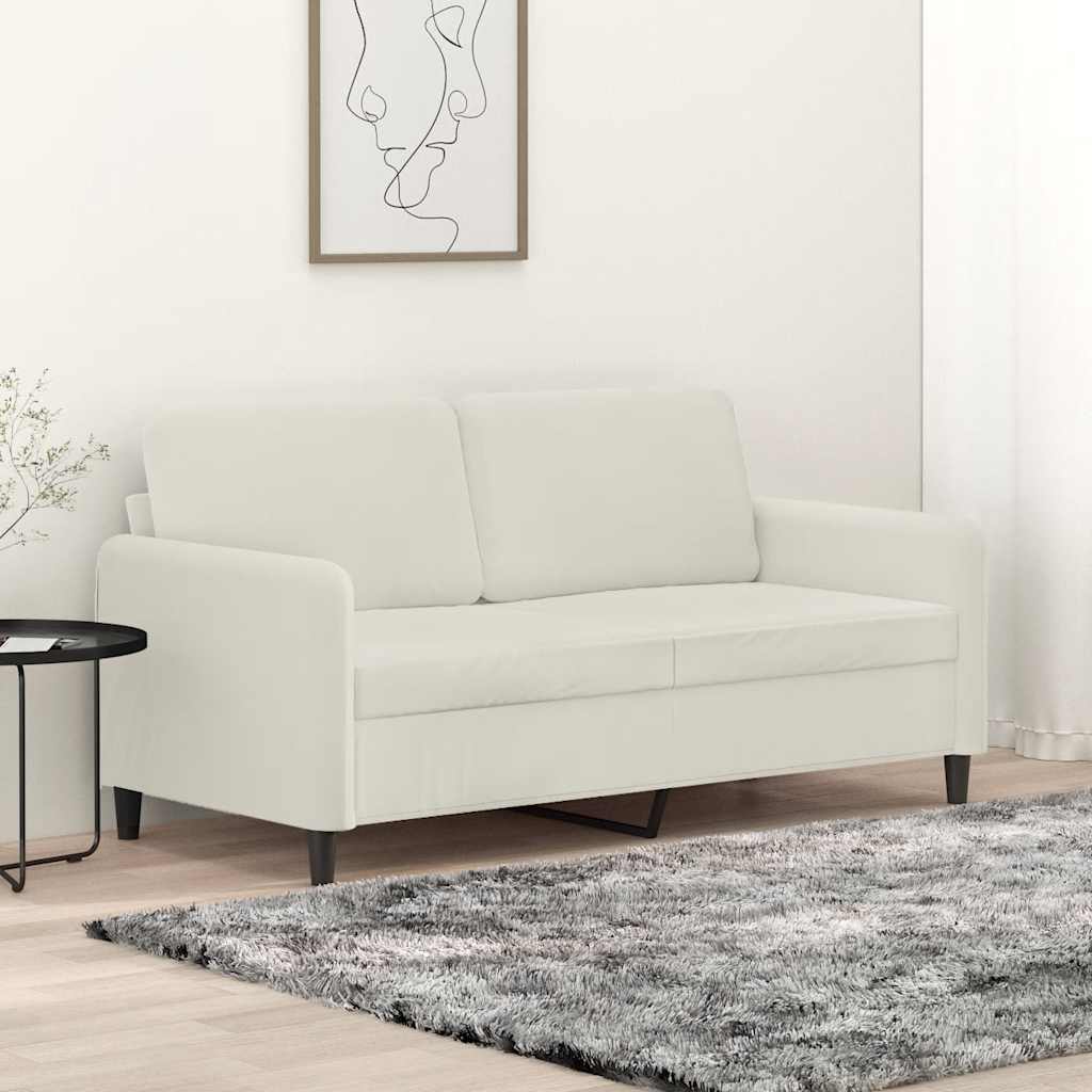 Tweezitsbank 140 cm fluweel crèmekleurig