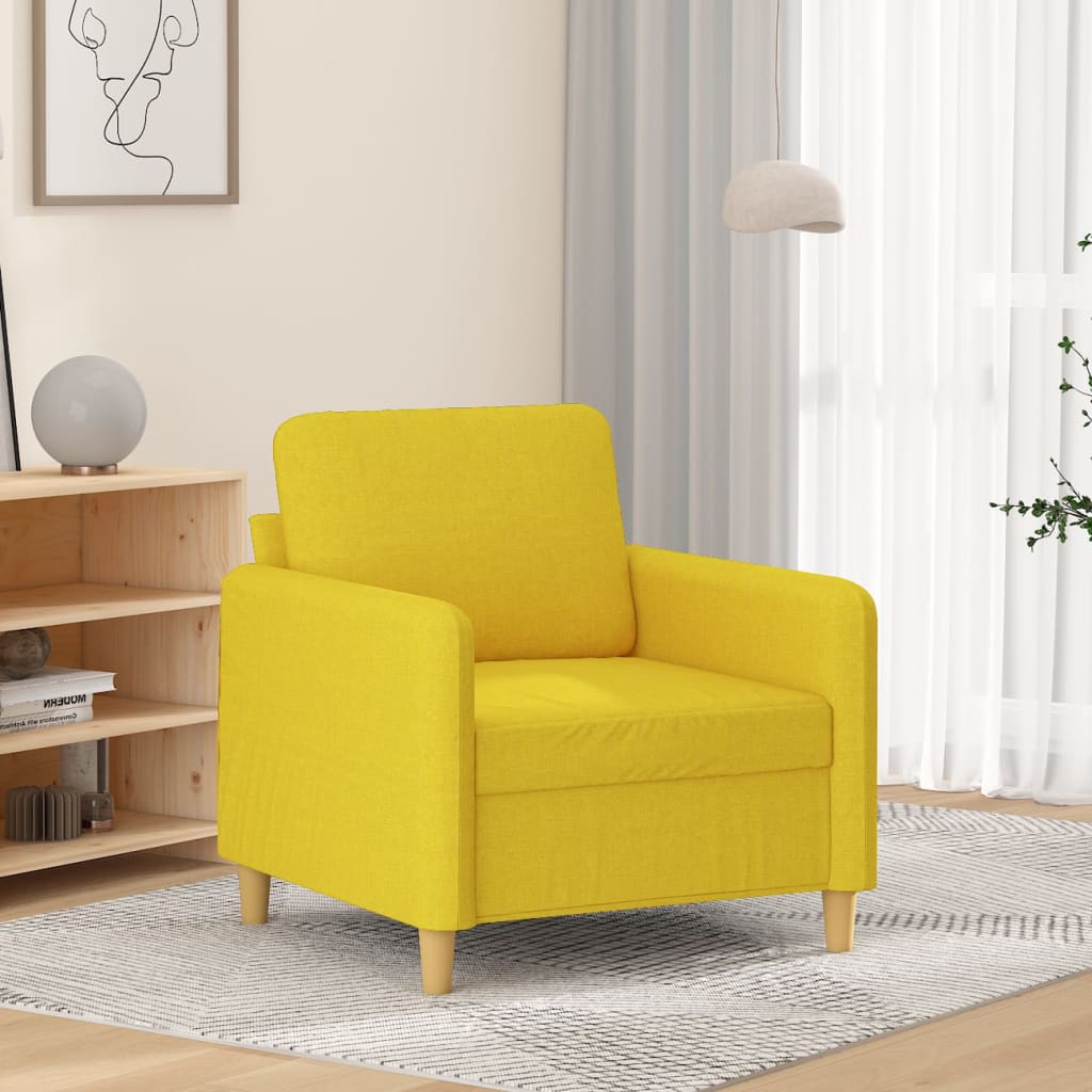 Fauteuil 60 cm stof lichtgeel – afbeelding 1