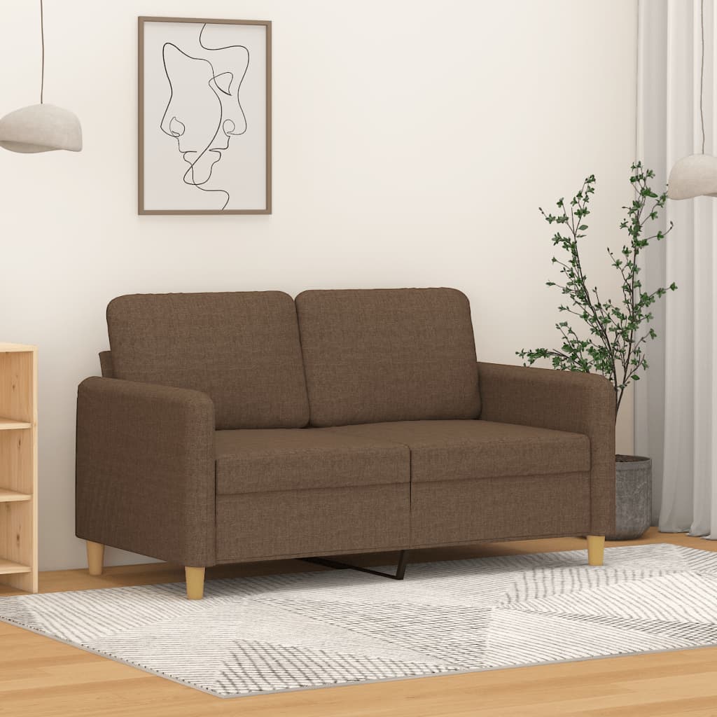 Tweezitsbank 120 cm stof bruin – afbeelding 1