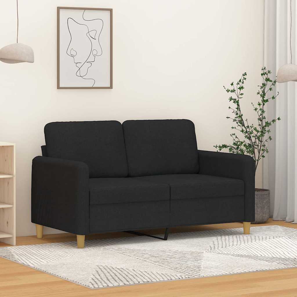 Tweezitsbank 120 cm stof zwart