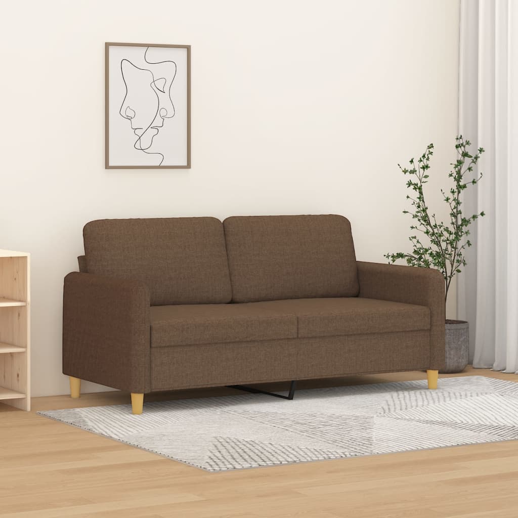 Tweezitsbank 140 cm stof bruin – afbeelding 1