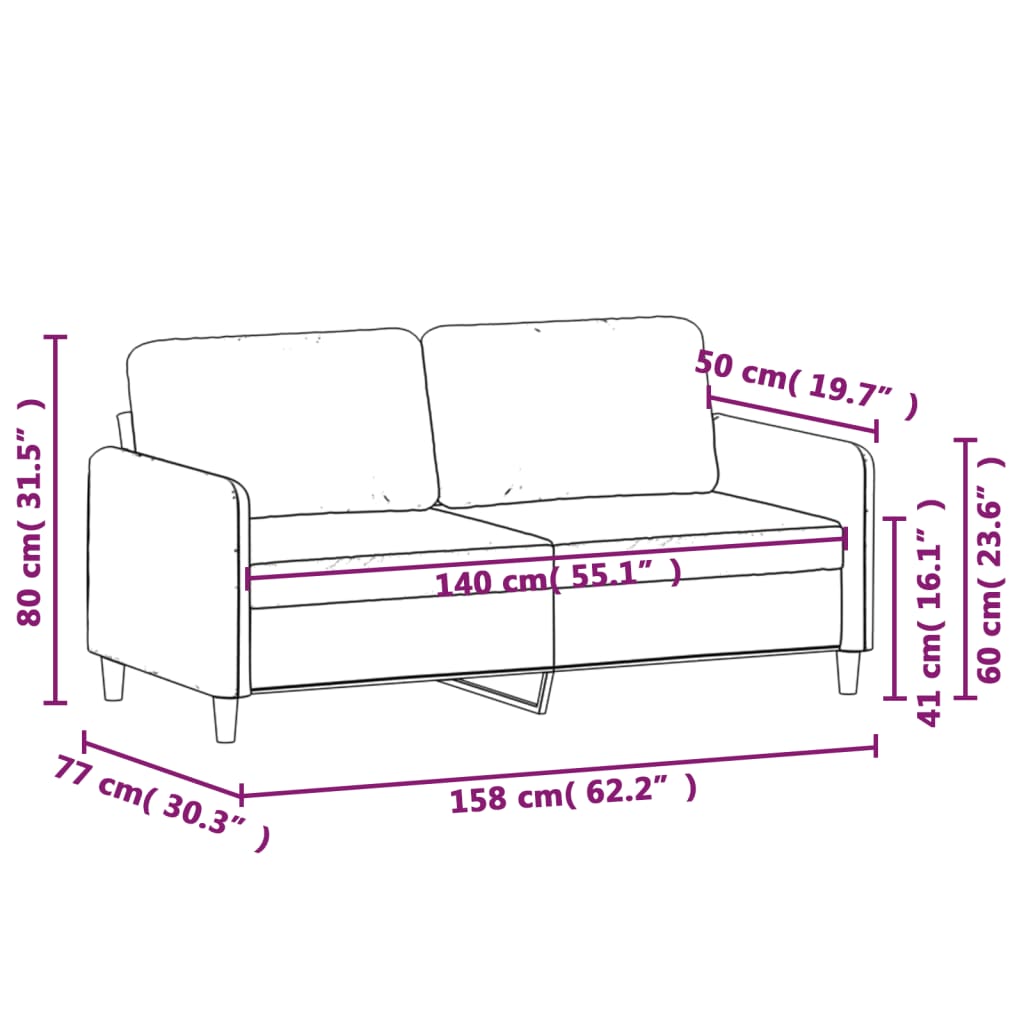 Tweezitsbank 140 cm stof bruin – afbeelding 8