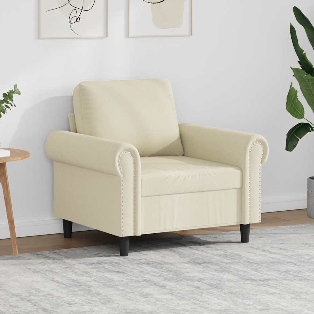 Fauteuil 60 cm kunstleer crèmekleurig