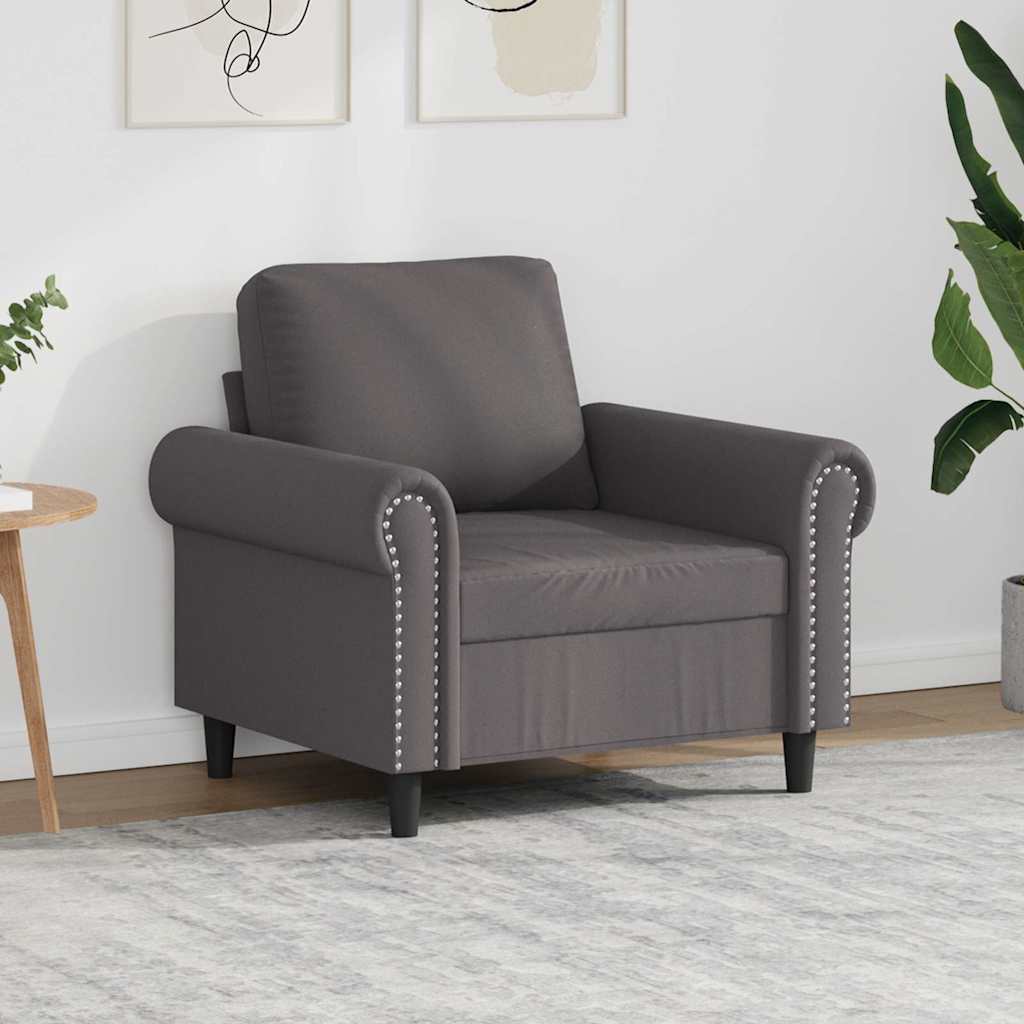 Fauteuil 60 cm kunstleer grijs