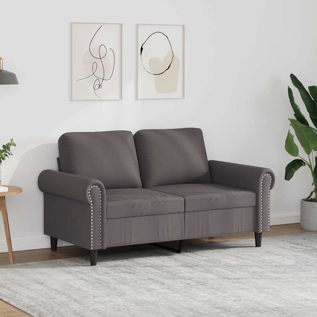 Tweezitsbank 120 cm kunstleer grijs
