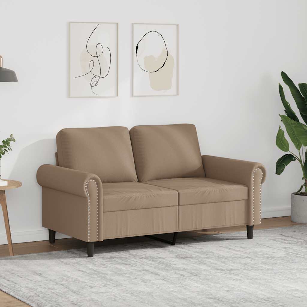 Tweezitsbank 120 cm kunstleer cappuccinokleurig
