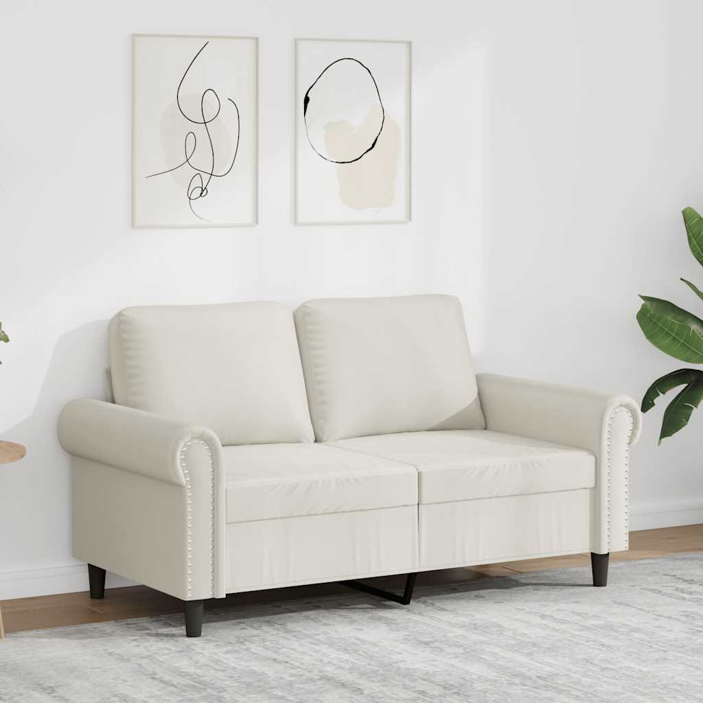 Tweezitsbank 120 cm fluweel crèmekleurig