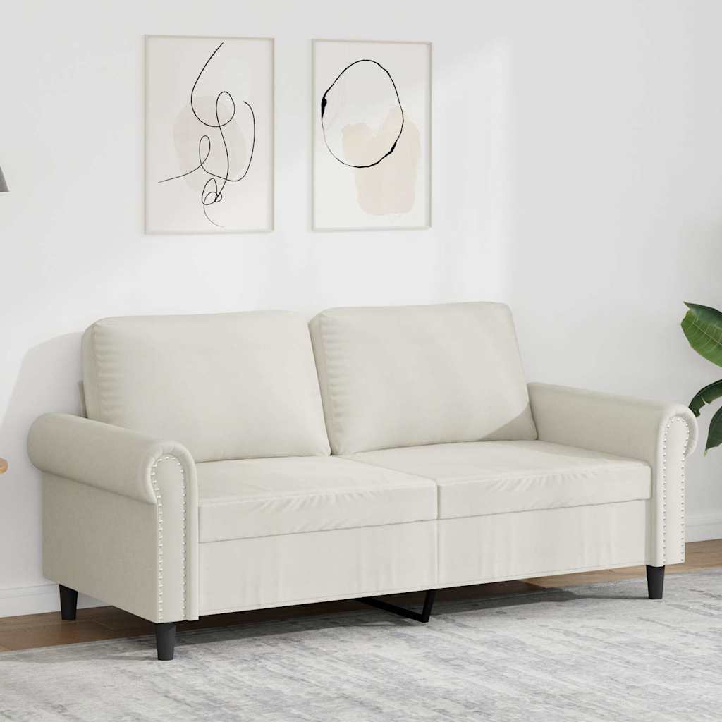 Tweezitsbank 140 cm fluweel crèmekleurig