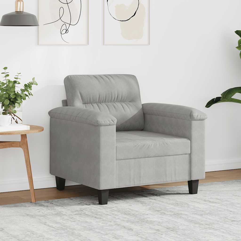 Fauteuil 60 cm microvezelstof lichtgrijs
