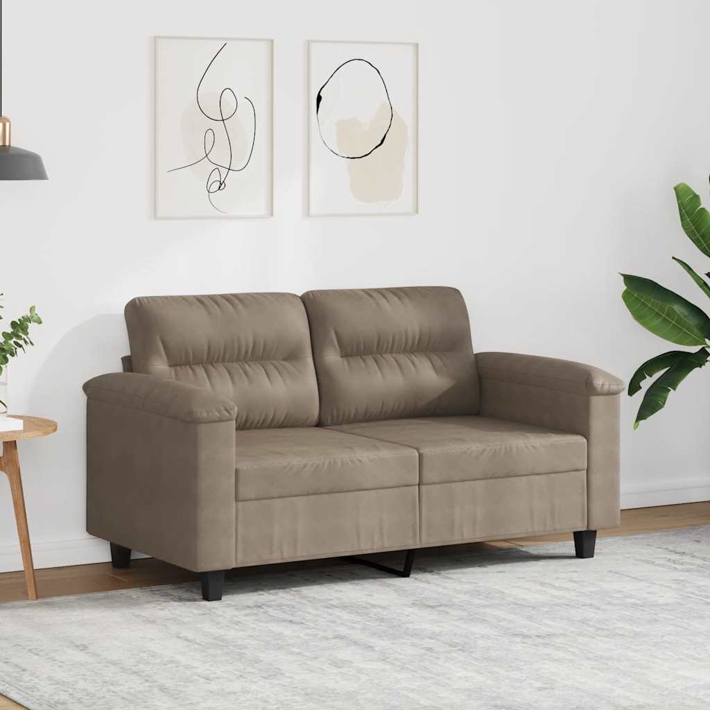 Tweezitsbank 120 cm microvezelstof taupe