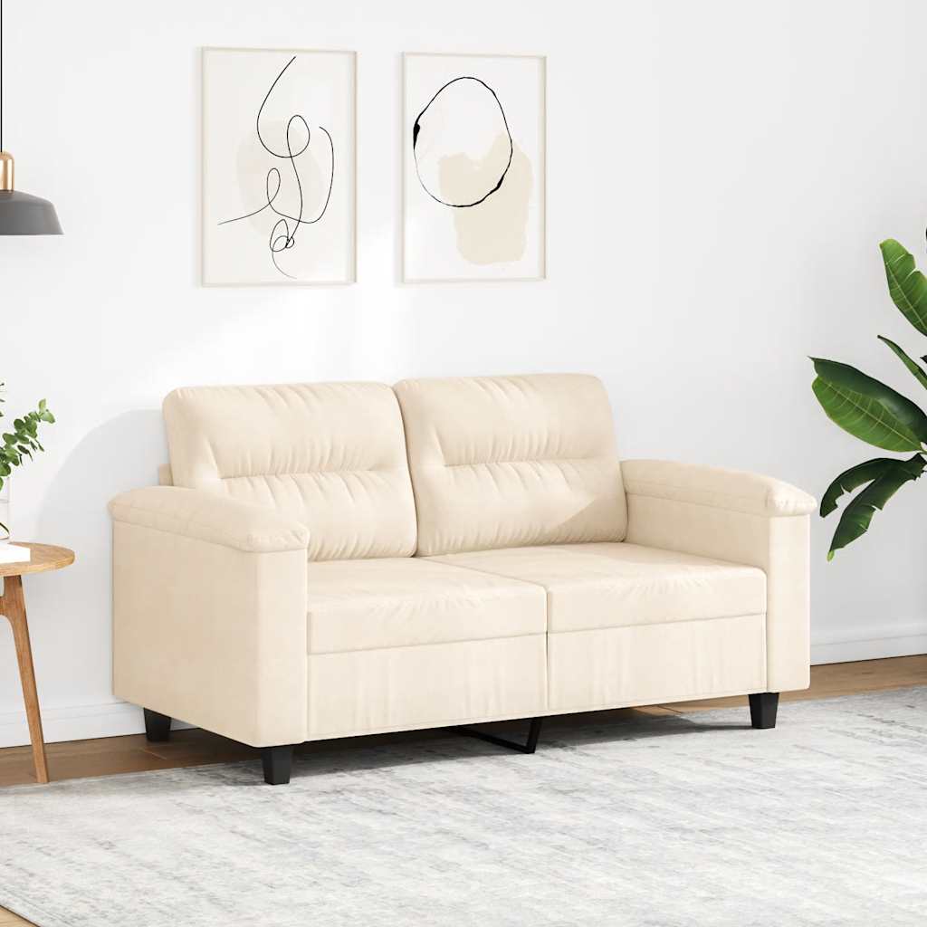 Tweezitsbank 120 cm microvezelstof beige