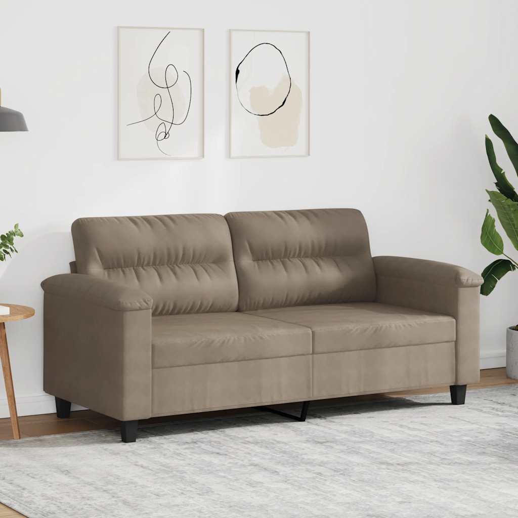 Tweezitsbank 140 cm microvezelstof taupe