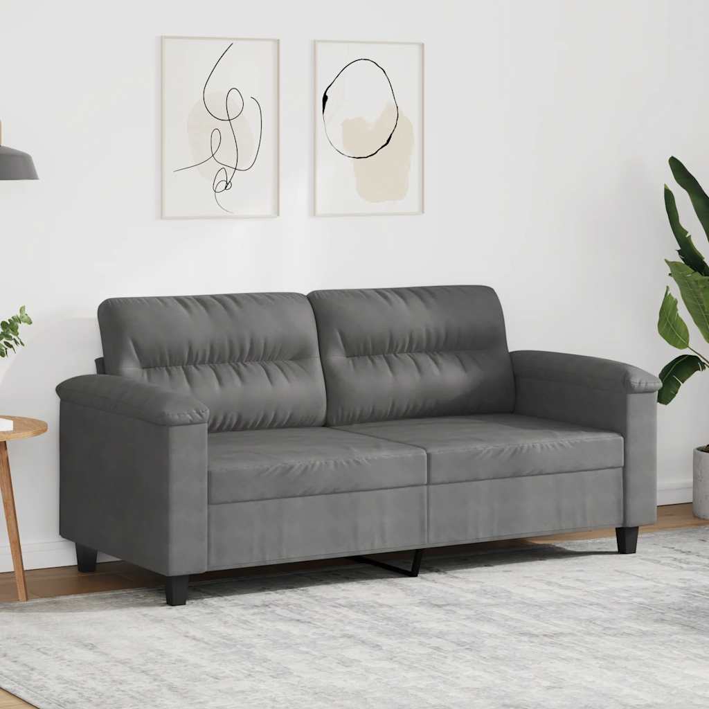 Tweezitsbank 140 cm microvezelstof donkergrijs