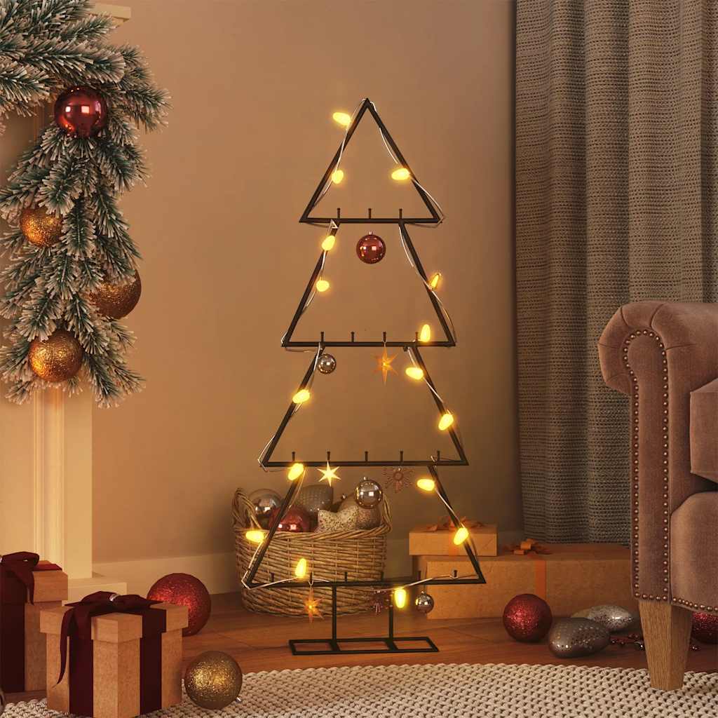 Kerstdecoratie kerstboom 125 cm metaal zwart – afbeelding 1