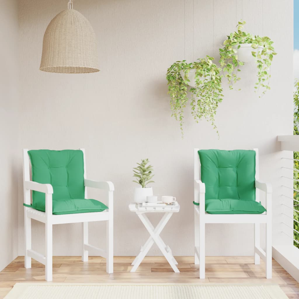 Tuinstoelkussens 2 st lage rug 100x50x7 cm stof groen – afbeelding 1