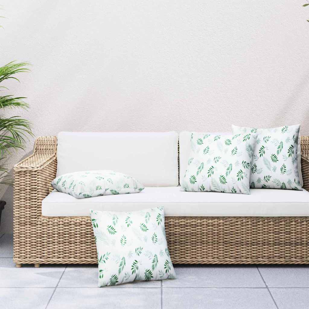 Spreidkussens Blad 4 pcs Bladpatroon 60 x 60 cm Polyester Stof