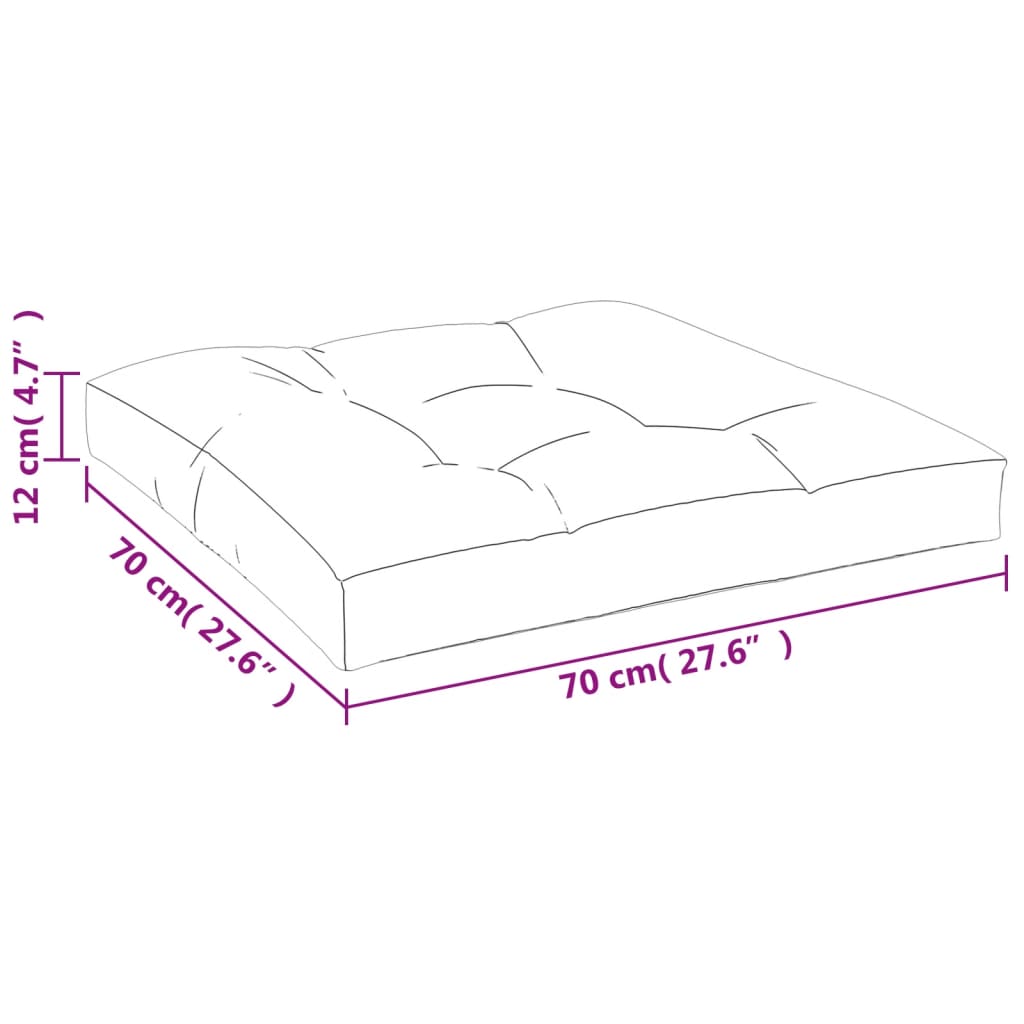 Palletkussen ruitpatroon 70x70x12 cm stof zwart – afbeelding 10