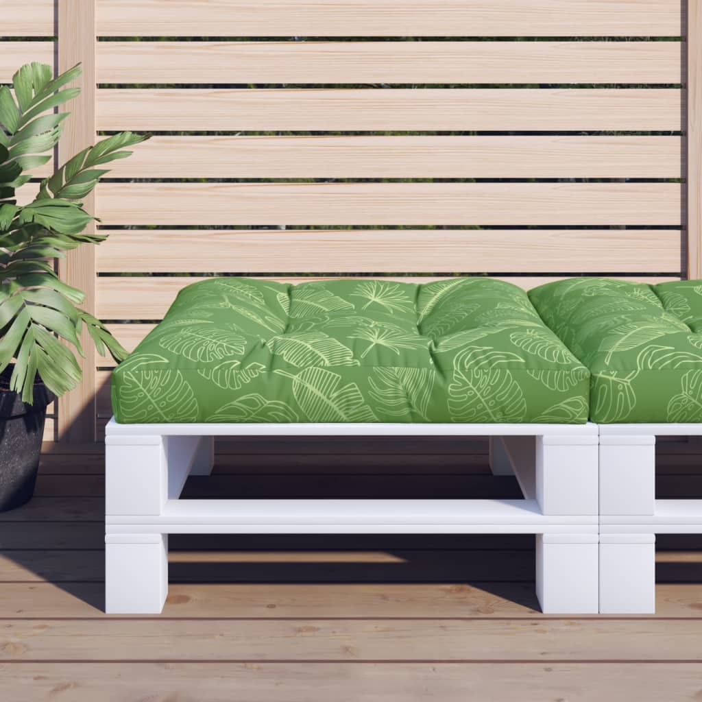 Palletkussen bladpatroon 70x70x12 cm stof – afbeelding 1