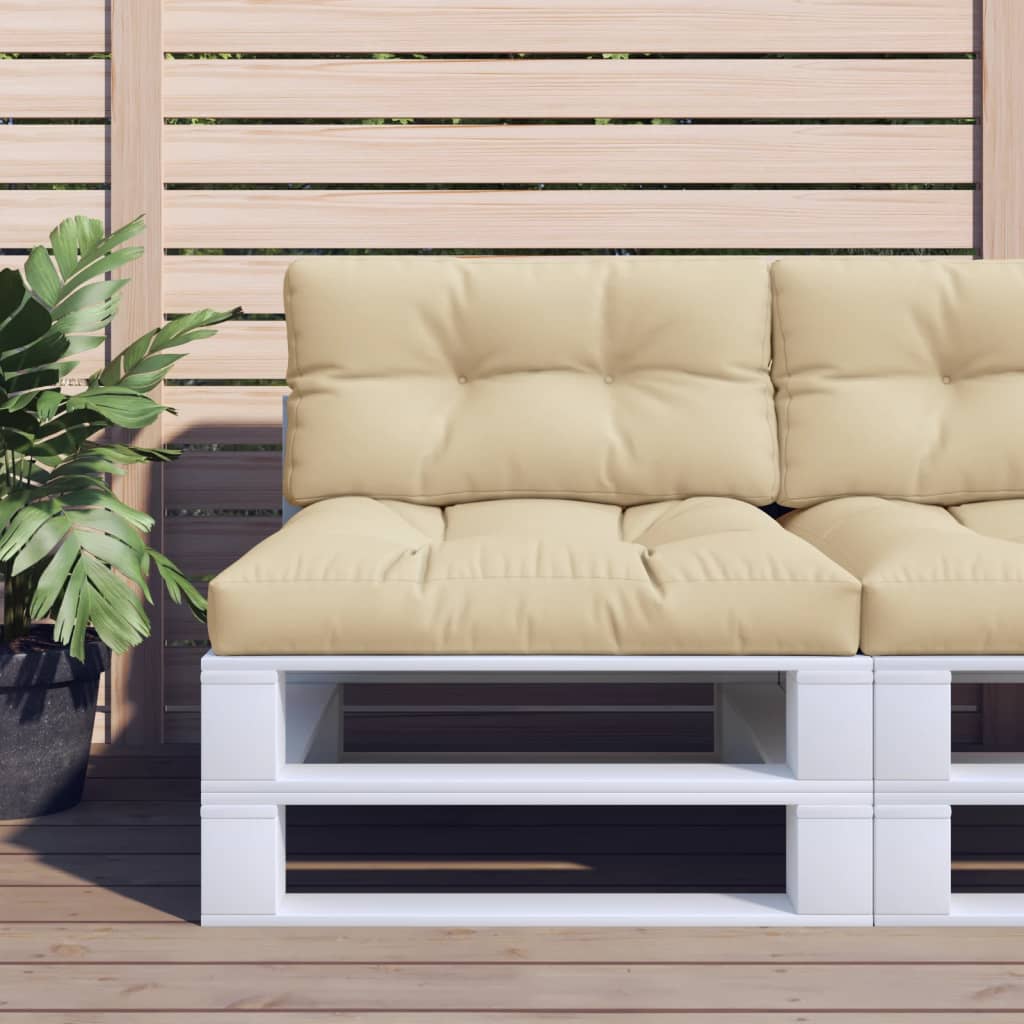 Palletkussen 70x40x12 cm stof beige