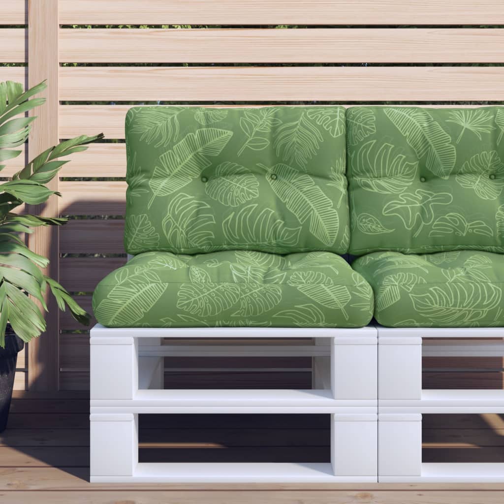 Palletkussens 2 st stof bladpatroon
