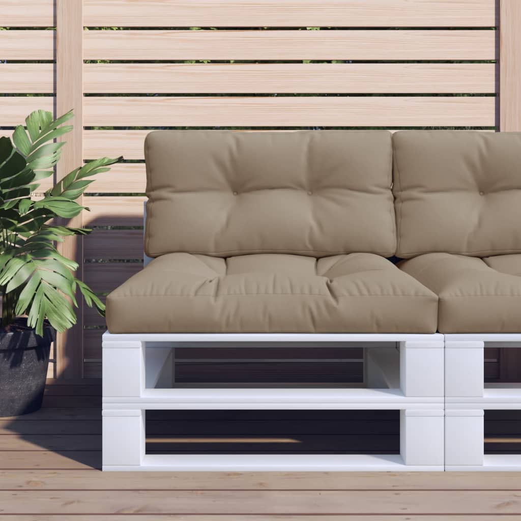 Palletkussens 2 st stof taupe – afbeelding 1