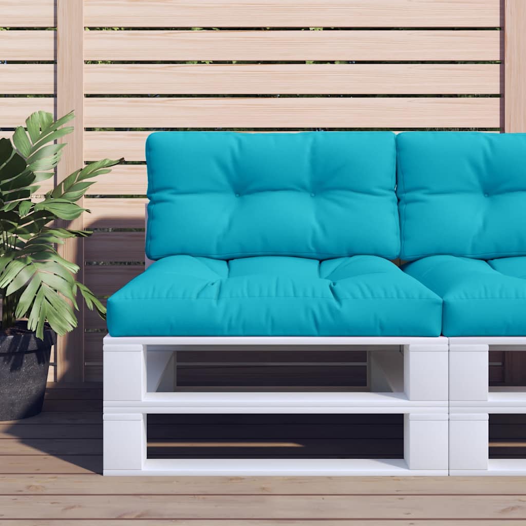 Palletkussens 2 st stof turquoise