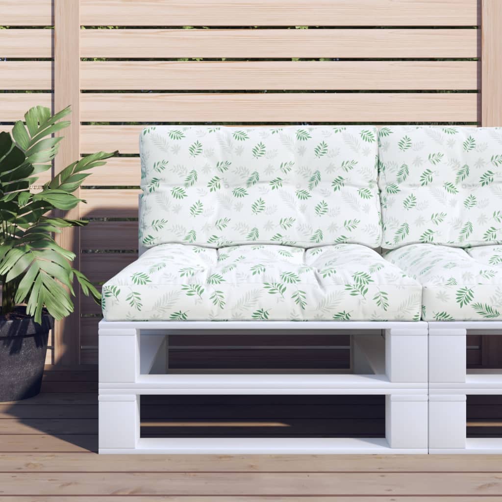 Palletkussens 2 st stof bladpatroon – afbeelding 1