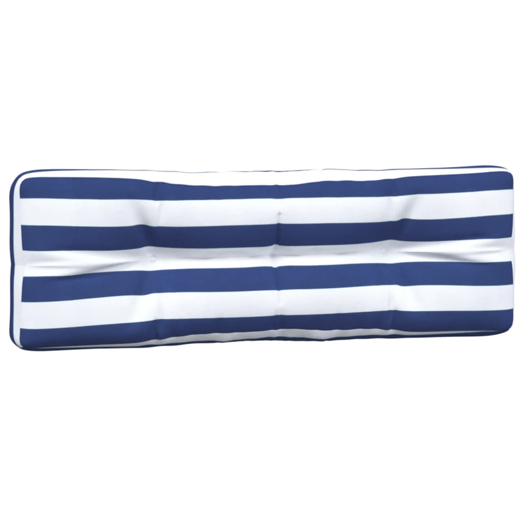 Palletkussens 2 st stof gestreept wit en blauw – afbeelding 4