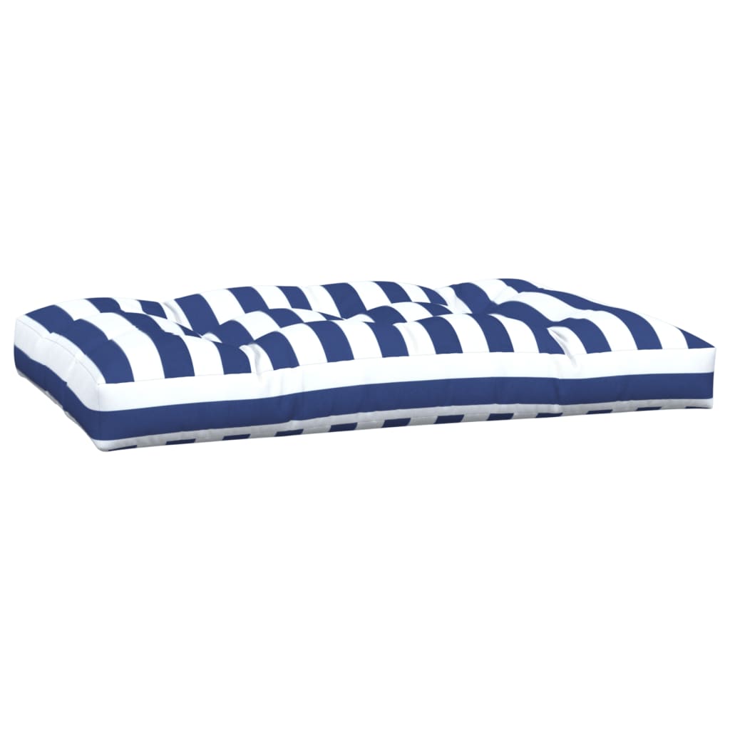 Palletkussens 2 st stof gestreept wit en blauw – afbeelding 5