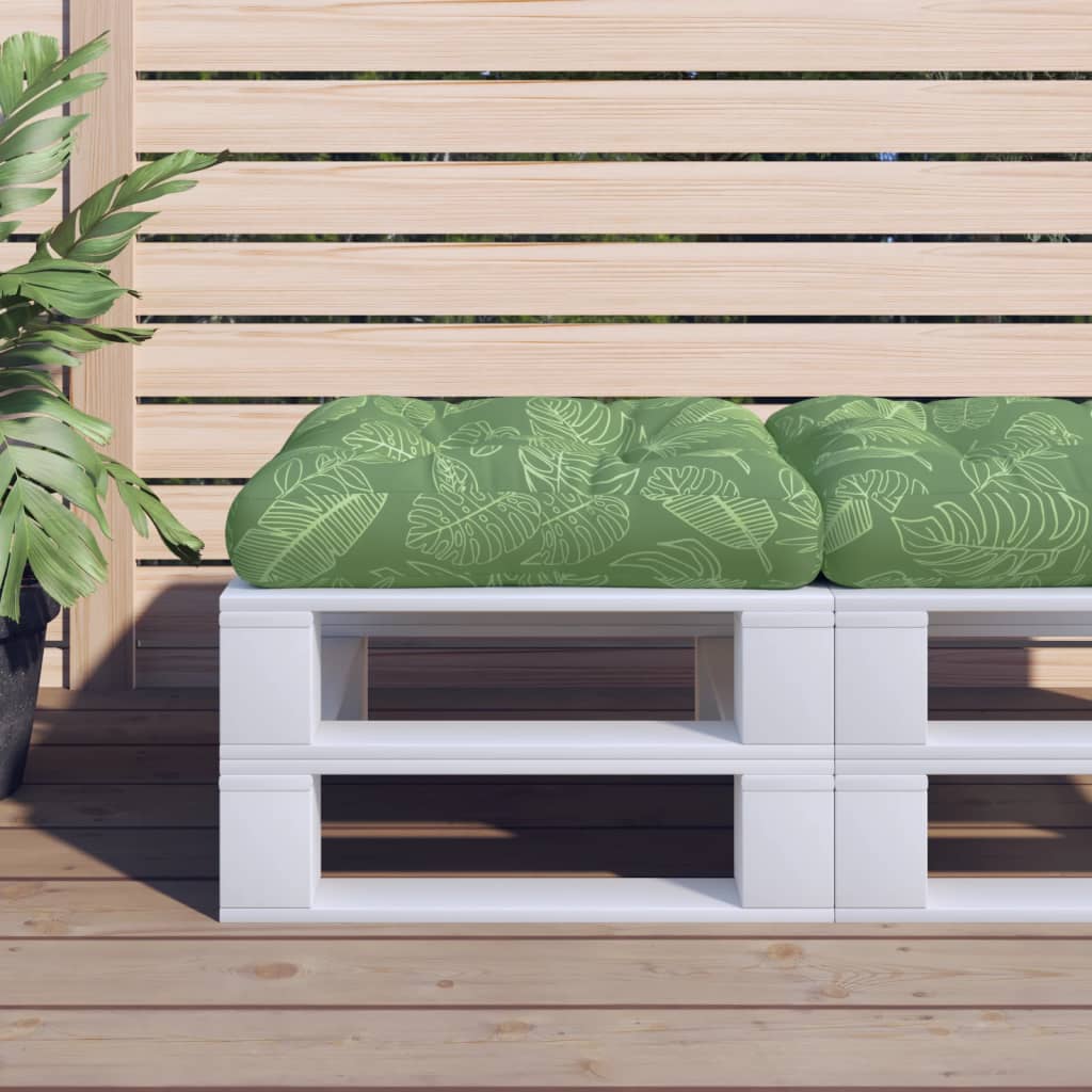 Palletkussen 60x61,5x10 cm bladpatroon oxford stof
