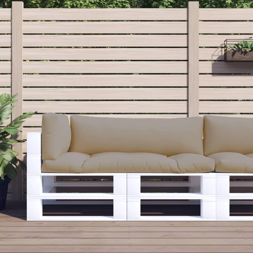 Palletkussens 3 st stof taupe – afbeelding 1