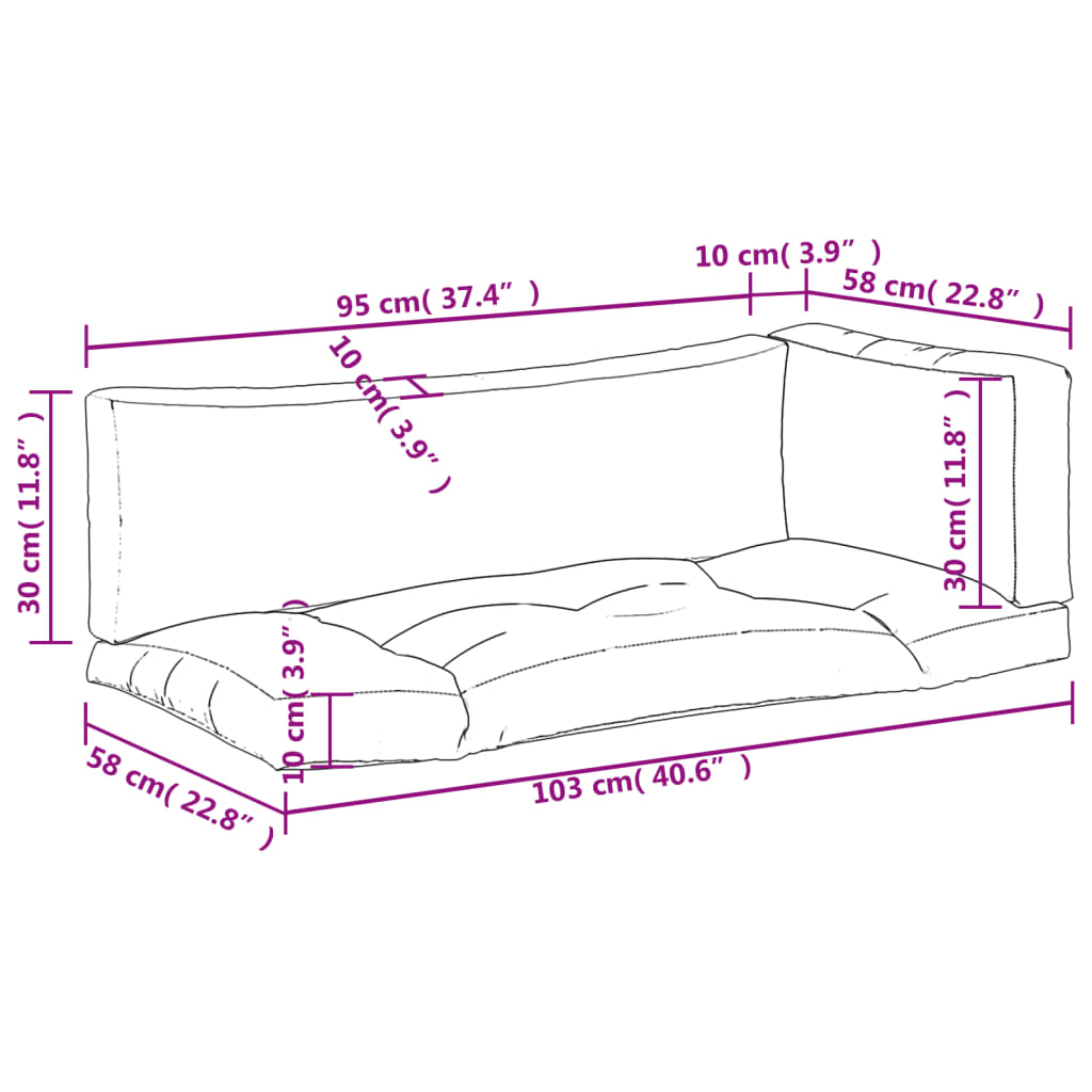Palletkussens 3 st stof taupe – afbeelding 11