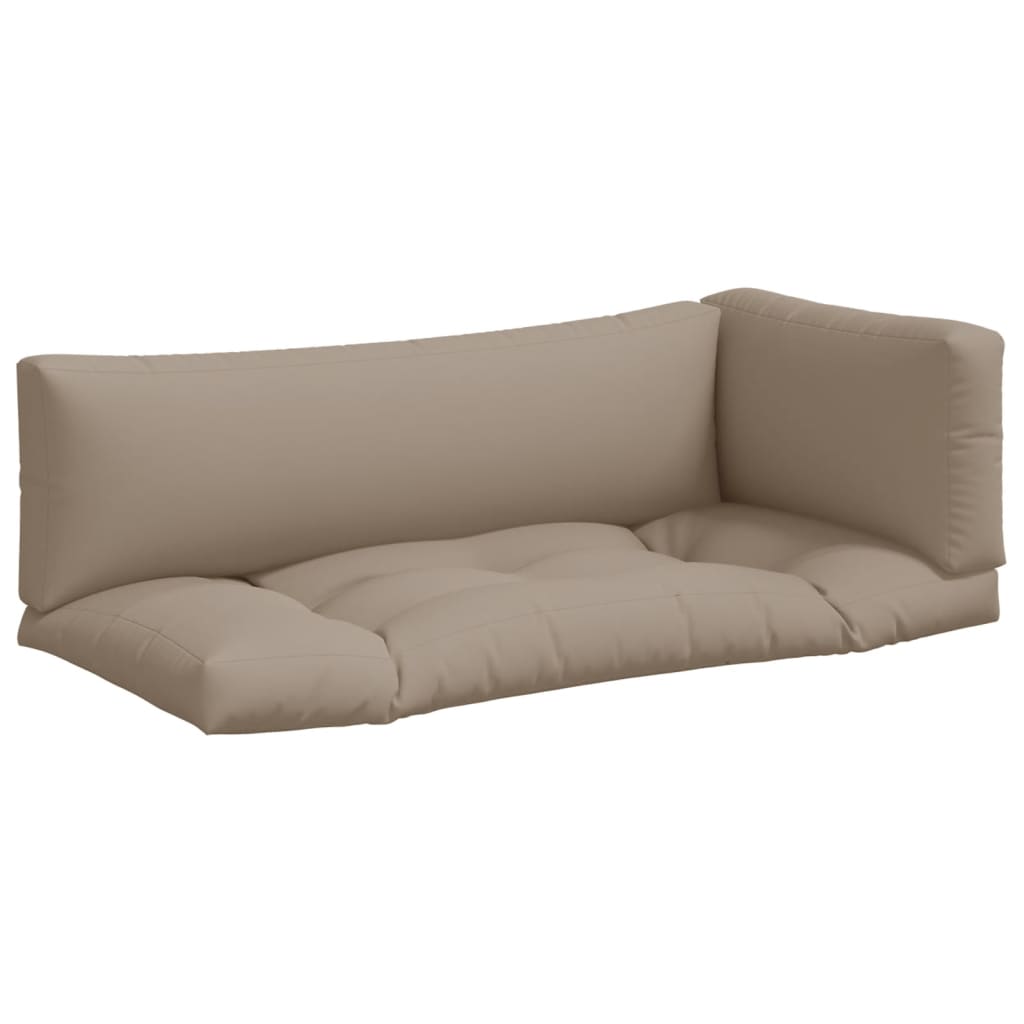 Palletkussens 3 st stof taupe – afbeelding 2