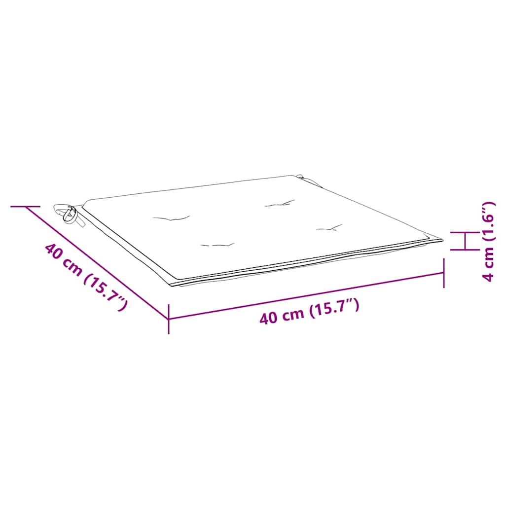 Tuinstoelkussens 6 st gestreept 40x40x4 cm stof wit en blauw – afbeelding 9
