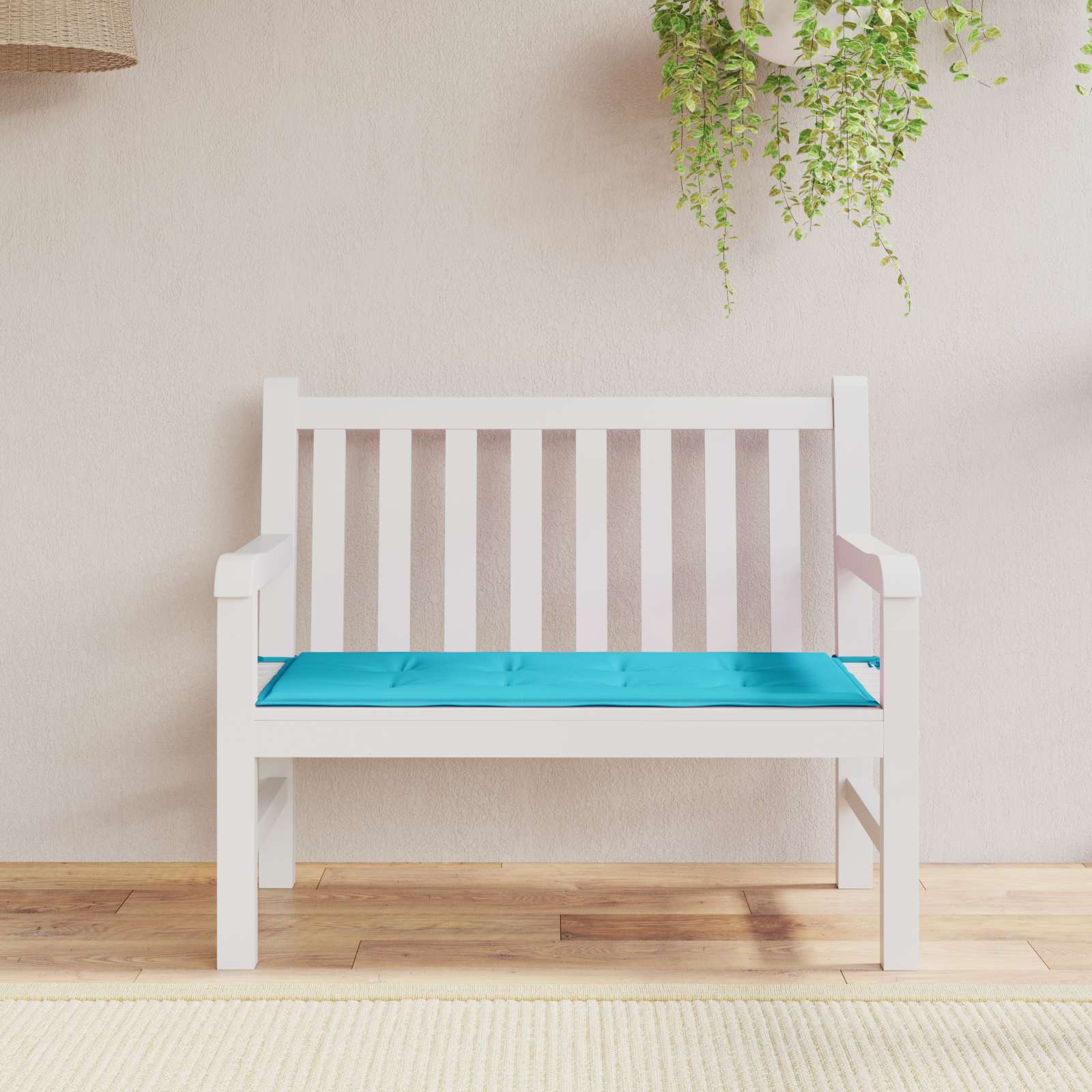 Bankkussen Effen Turquoise 120 x 50 x 3 cm Oxford Stof