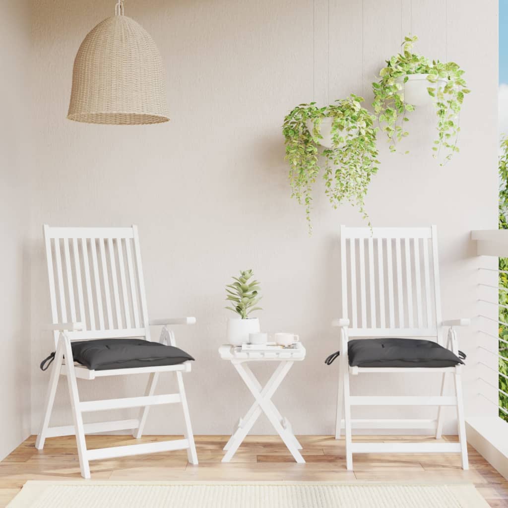 Stoelkussens 2 st 40x40x7 cm oxford stof antracietkleurig