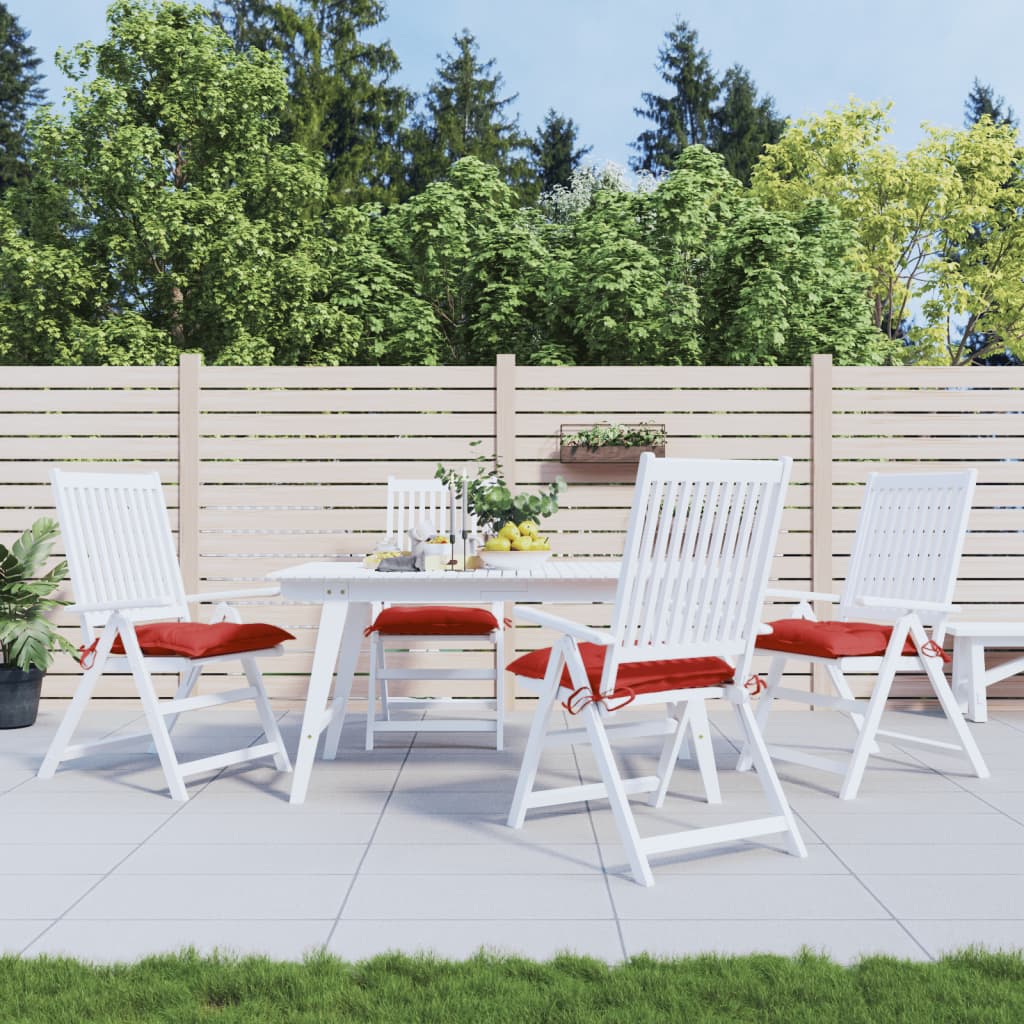 Stoelkussens 4 st 40x40x7 cm oxford stof rood – afbeelding 1