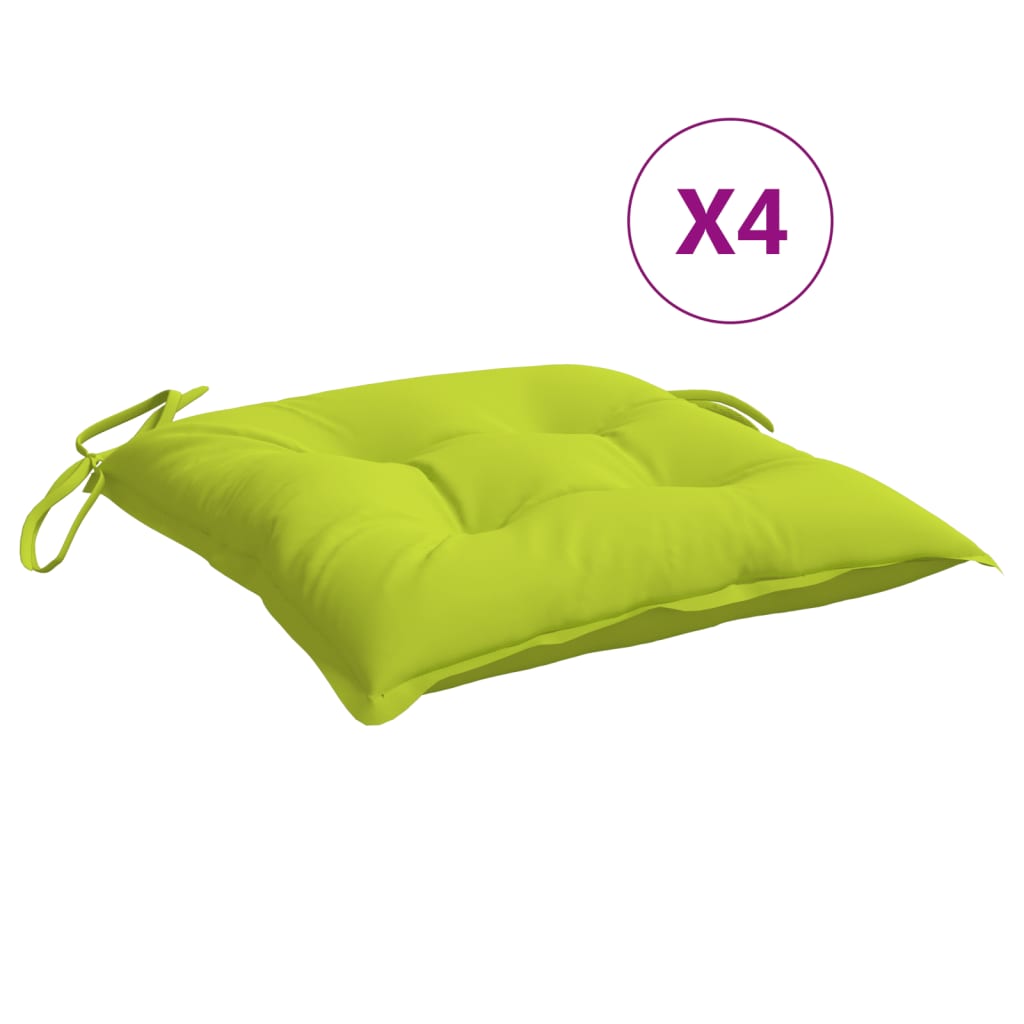 Stoelkussens 4 st 40x40x7 cm oxford stof heldergroen – afbeelding 2