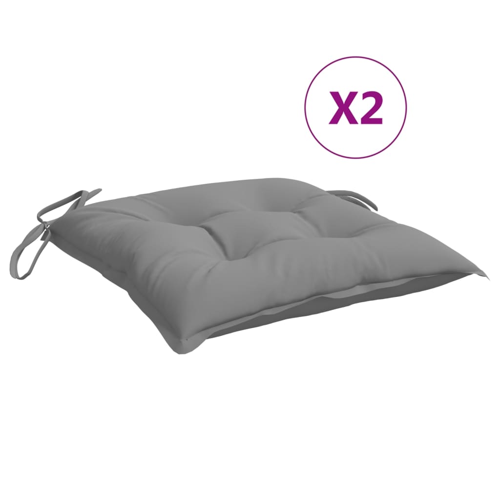 Stoelkussens 2 st 50x50x7 cm oxford stof grijs – afbeelding 2