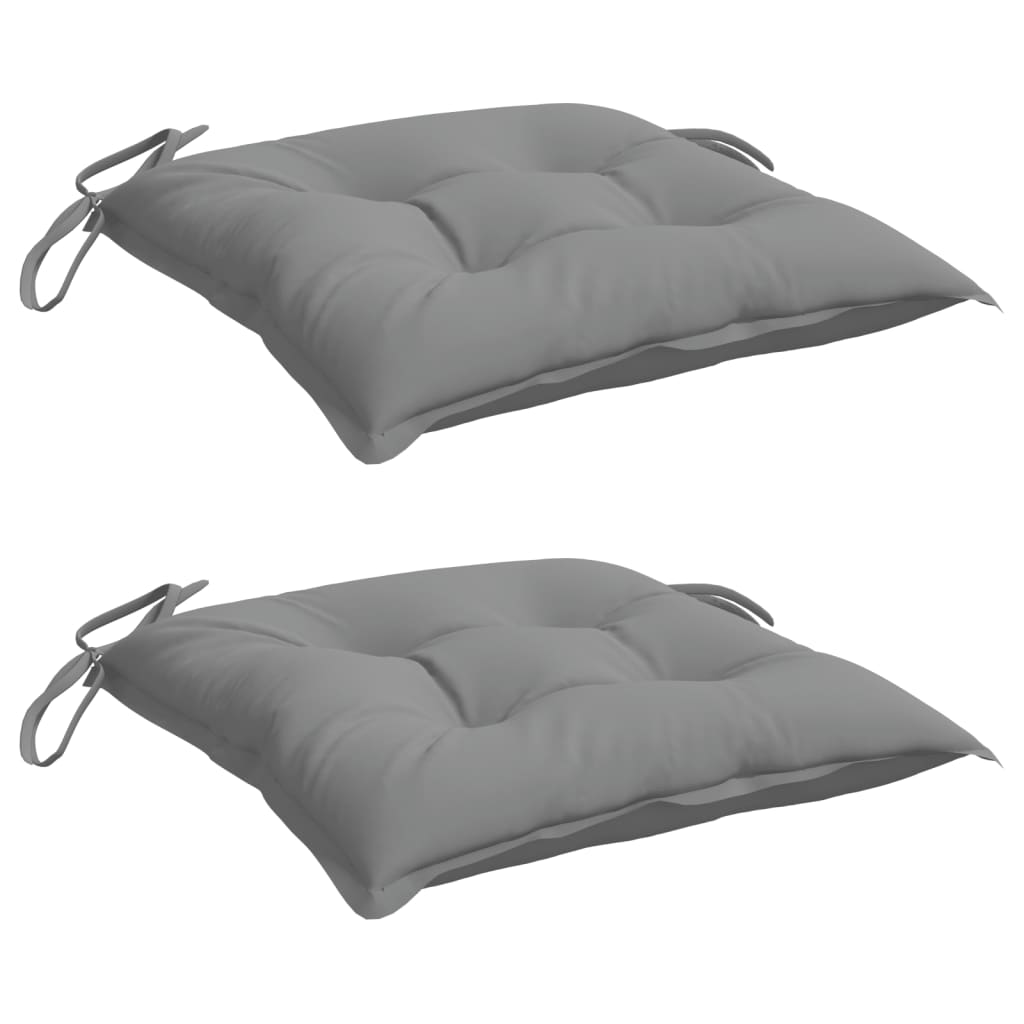 Stoelkussens 2 st 50x50x7 cm oxford stof grijs – afbeelding 3