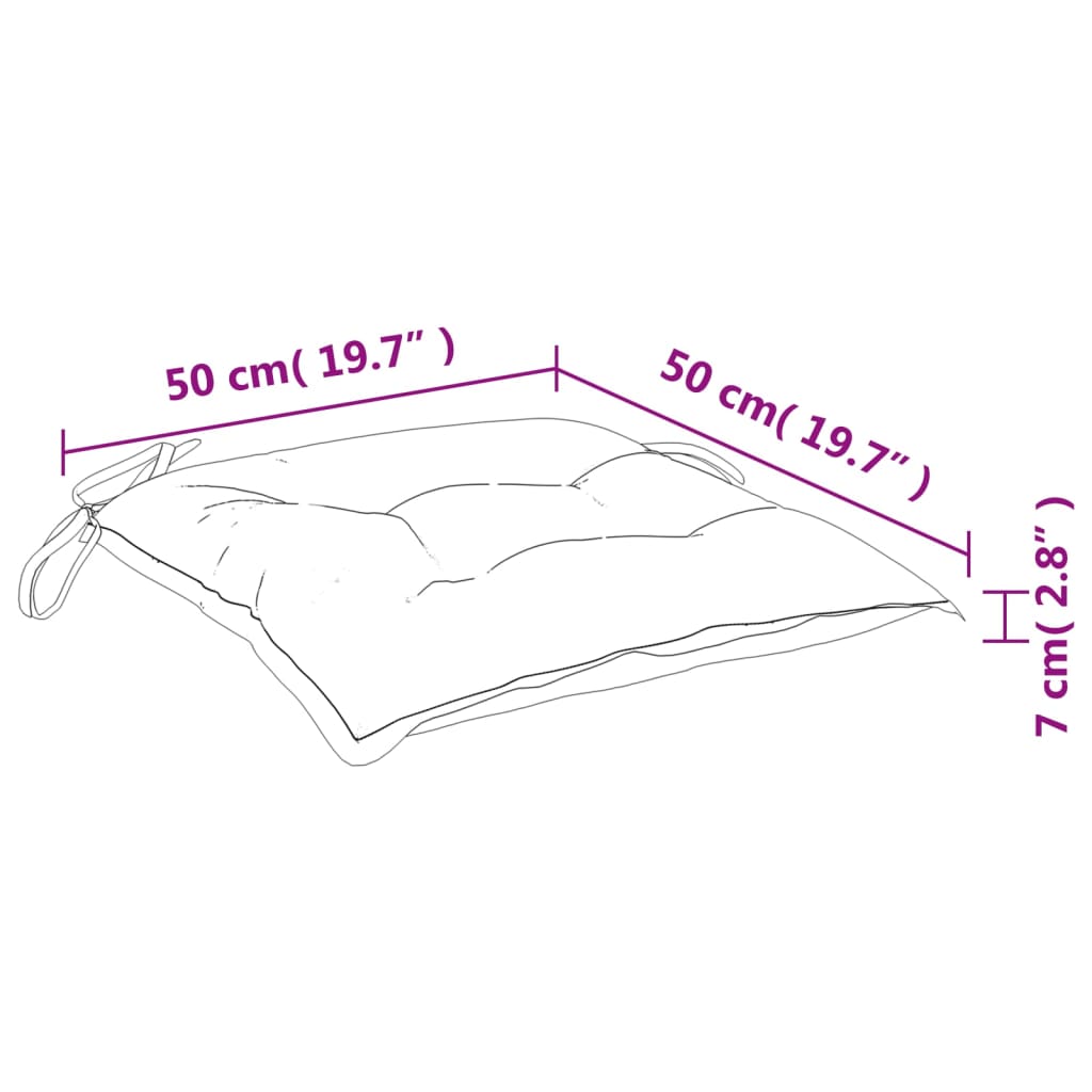 Stoelkussens 2 st 50x50x7 cm oxford stof crèmewit – afbeelding 9
